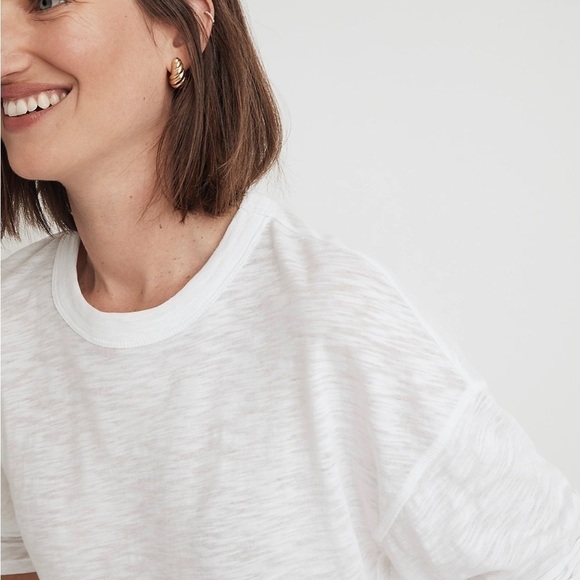 Madewell Slub Relaxed Long-Sleeve Tee white - Picture 5 of 7